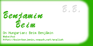 benjamin beim business card
